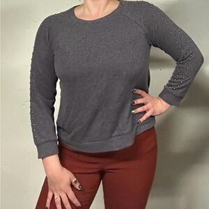 Architect Gray Sweatshirt with Studded Sleeves
